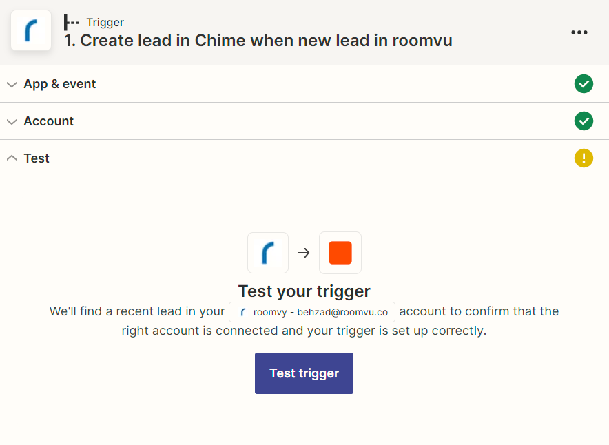 Integrating Roomvu and Chime CRM with Zapier